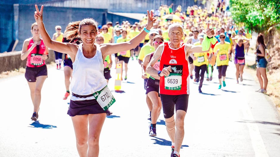 A vibrant marathon scene unfolds