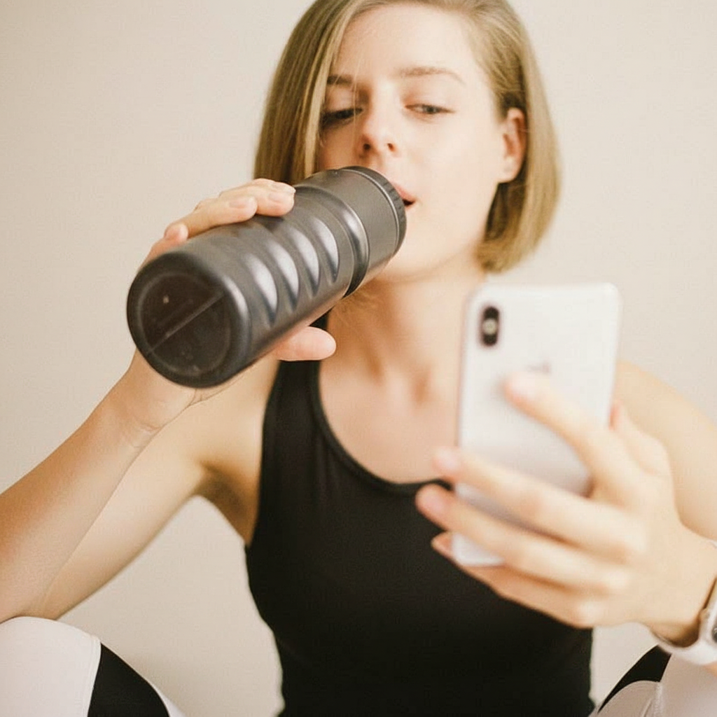A young woman in athletic wear